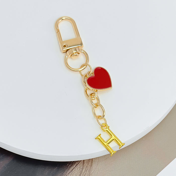 Wholesale 26-letter heart pendant Valentine's Day keychain