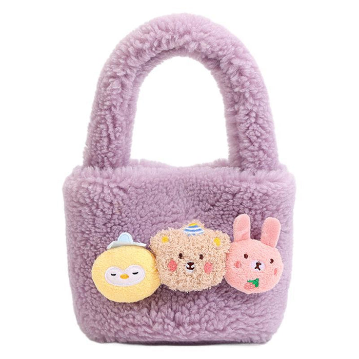 Wholesale Autumn and Winter New Plush Bags,  Fashionable Tote Bags,  Women' s Niche Bucket Bags, Cartoon Handbags in Stock