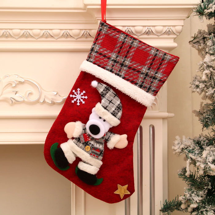 Wholesale Christmas Stockings Christmas Gift Bag Christmas Small Stockings Pendant Christmas Tree Hanging Ornament Bag