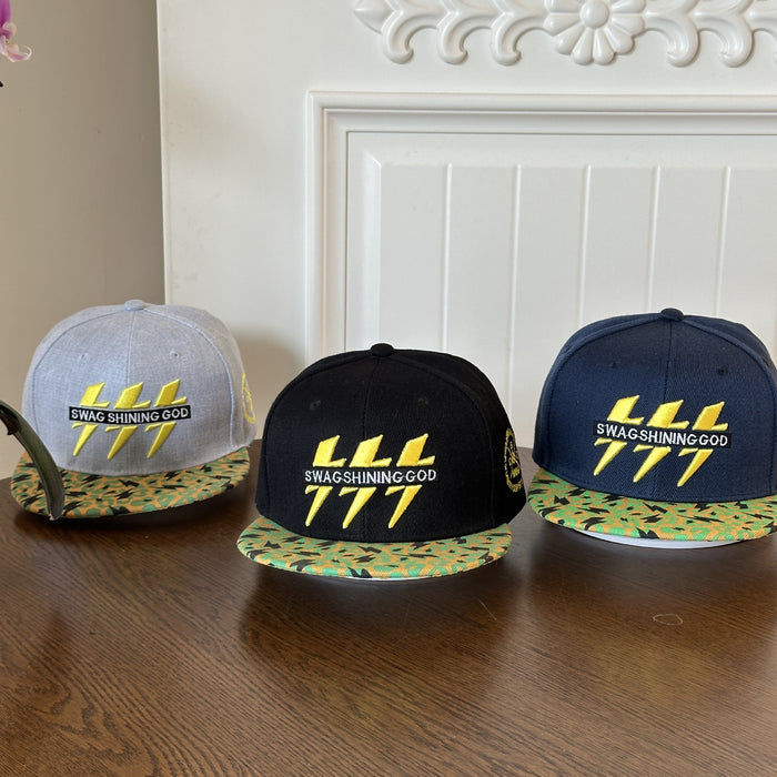 Wholesale Baseball cap embroidered lightning duckbill cap sunshade and sun protection cap flat edge duckbill cap