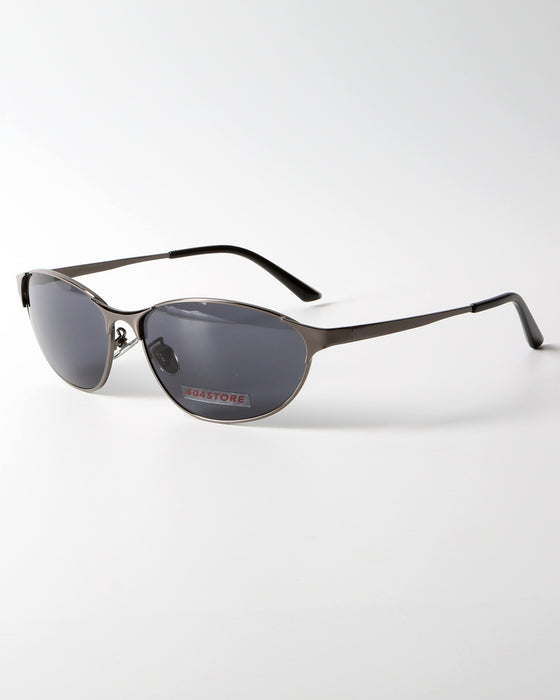 Wholesale Outdoor sports sunglasses with futuristic metal and silver edges, high-end sunglasses