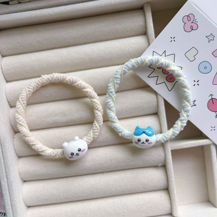 Wholesale Cartoon Cute Hair Rope Sweet Ins Girly Heart Hair Tie Couple  Student Hair Accessories
