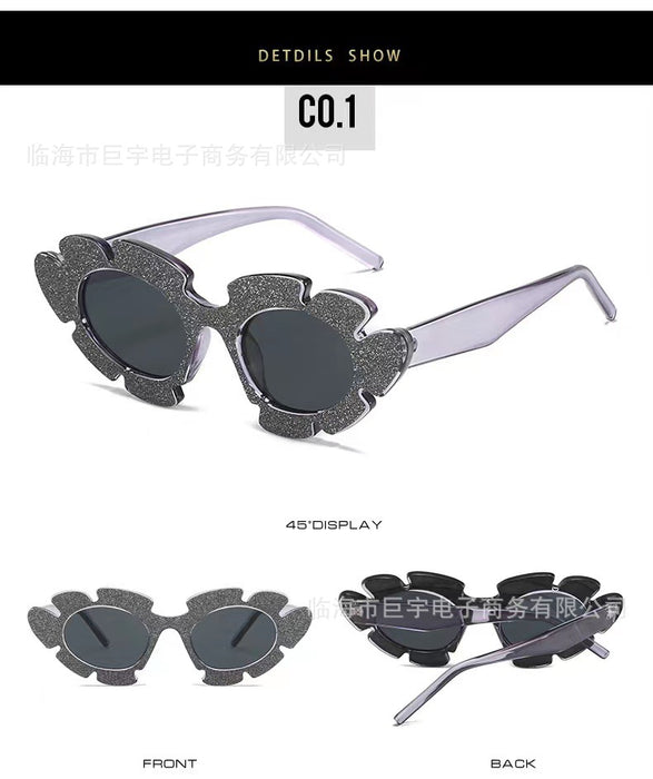 Wholesale New Sunflower Sunglasses Fashionable Flower Shaped Funny Decorative Sunglasses Glasses