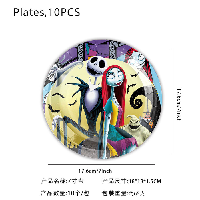 Wholesale  Horror Night theme party supplies cartoon dinner plates disposable tablecloths  party supplies