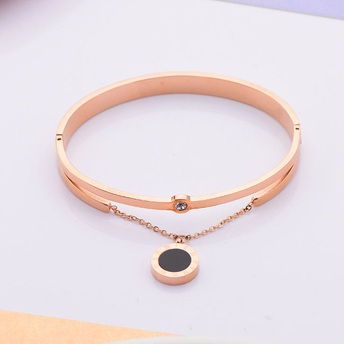 Wholesale Round Stainless Steel Bracelet with Diamond JDC-BT-mif006