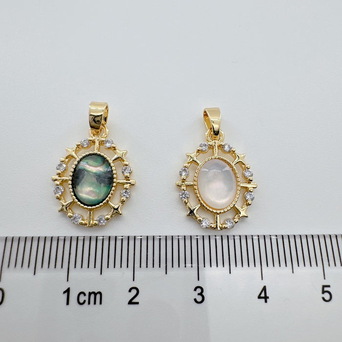 Wholesale Koi Fish Mother-of-Pearl Pendant Copper Electroplated Jewelry Accessory MOQ≥2