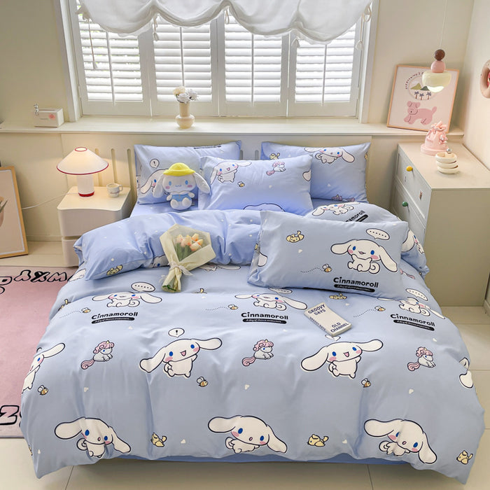 Wholesale A-level Cloud Washed Cotton Cute Cartoon Girl Heart Dormitory Bed Sheets JDC-SEE-AiErMei004