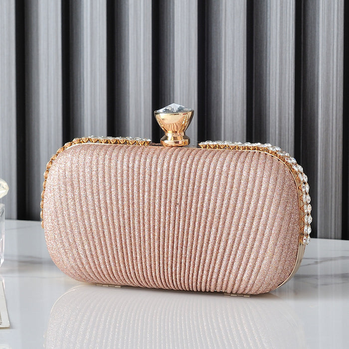 Wholesale Pleated New Banquet Bag One Shoulder Evening Bag Niche Handbag High-end Handbag Hand-held Bag for Women JDC-HB-YX006