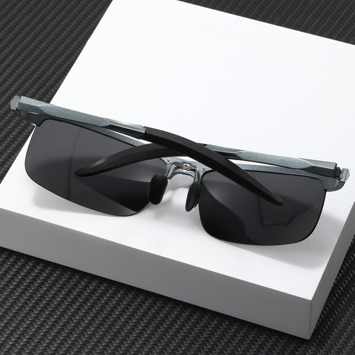 Wholesale Polarized half frame sunglasses alloy outdoor cycling color changing sports goggles