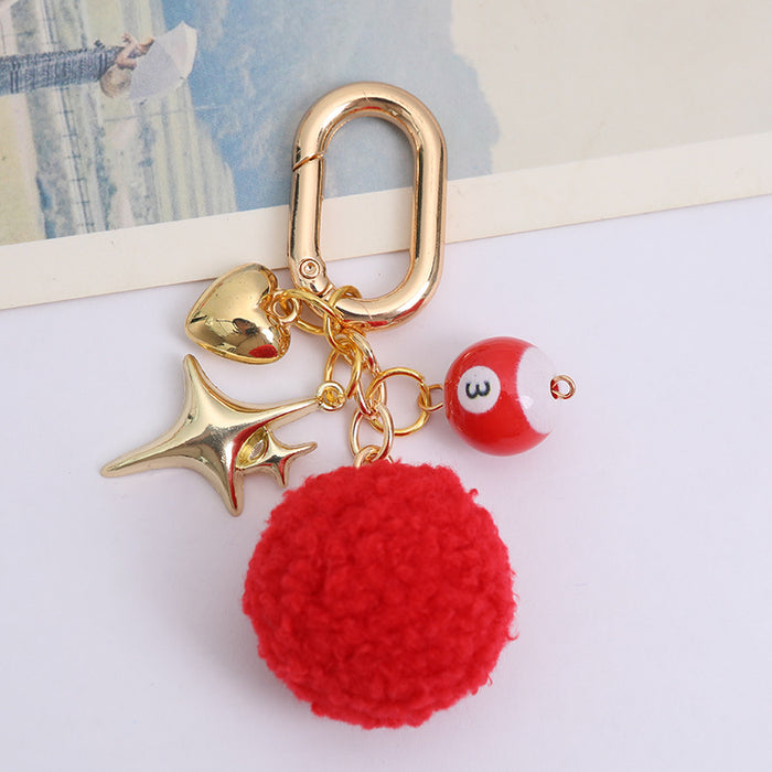 Wholesale Cute Small Billiard Beads Love Ball Keychain Pendant Bag Accessories