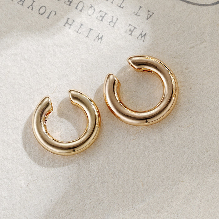 Wholesale Exaggerated hollow ear loops with geometric C-shaped ear clips