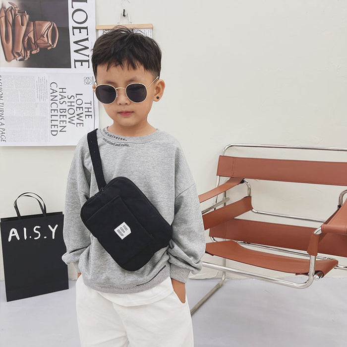 Wholesale Canvas New Handsome Children's Chest Bag Fashion Rhombus Embroidery Bag JDC-SD-YuanDuo074