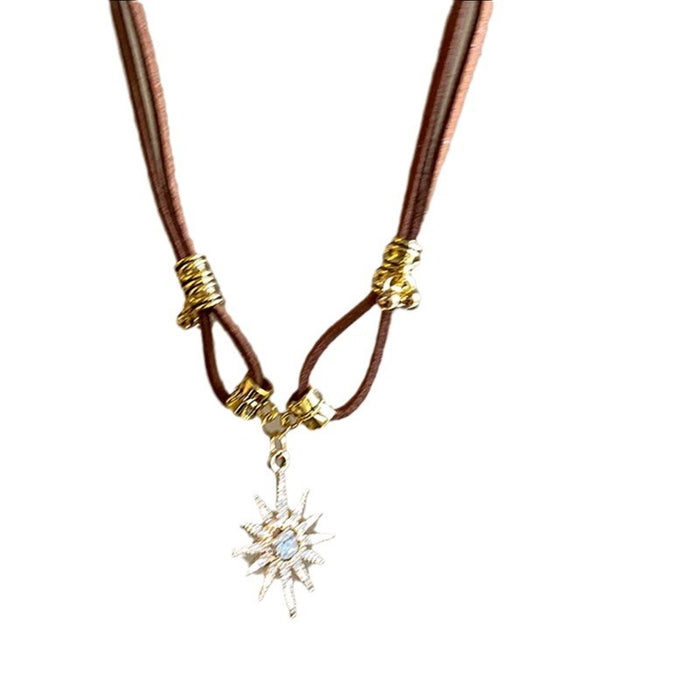 Wholesale Zircon necklace women's autumn and winter light luxury retro sweatshirt chain