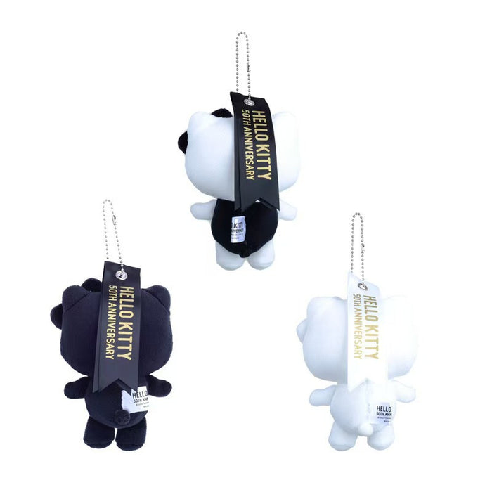 Wholesale Cute Cartoon Black and White Pure Black Cat Plush Doll Pendant Keychain Bag Pendant