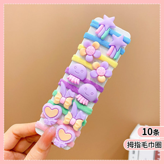 Wholesale Cute Cartoon Hair Ties for Kids Soft Elastic Everyday Styling Baby Hair Accessory