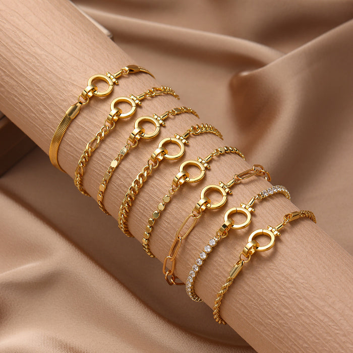Wholesale New women's bracelet fashionable commuting personality 8-shaped buckle curved card bracelet