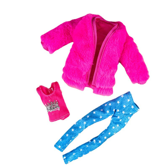 Wholesale Doll clothes plush vest coat skirt suit