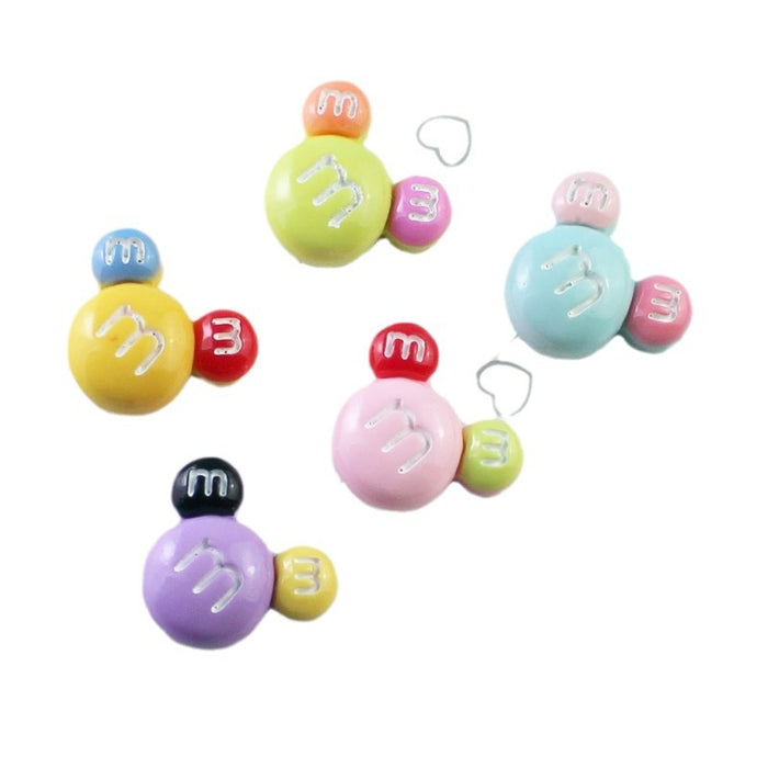 Wholesale Cartoon Colorful Cute Bean Cream Glue mobile Phone material Handmade Hair Accessories Resin Accessories