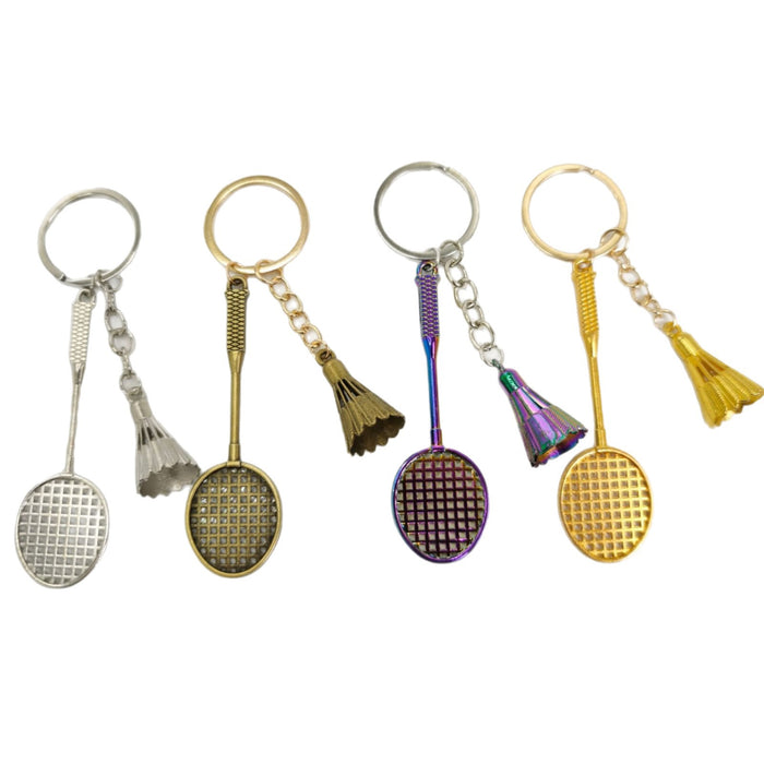 Wholesale Creative Golden Badminton Metal Badminton Personalized Keychain