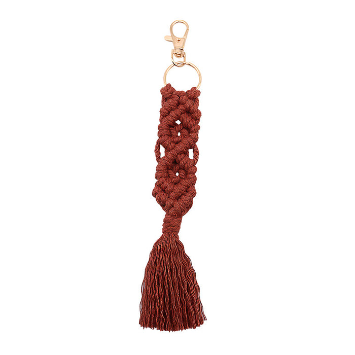Wholesale Cotton Rope Hand-woven Tassel Keychain JDC-KC-LanXuan001