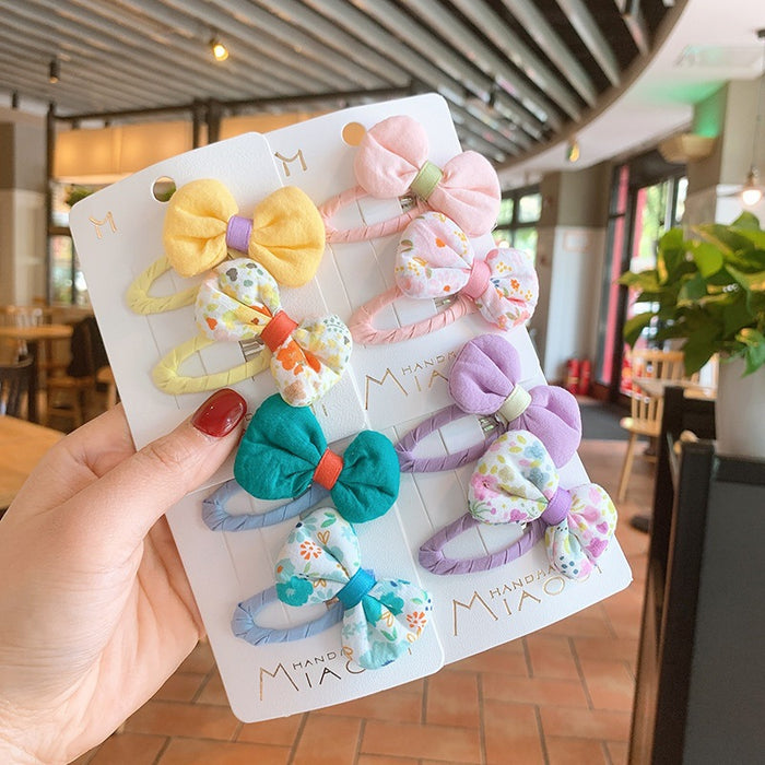 Wholesale New Children' s Hair Clip: Yellow Floral Bow Hair Accessory