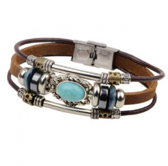 Wholesale  leather bracelet men and women turquoise leather bracelet high-grade exquisite leather bracelet