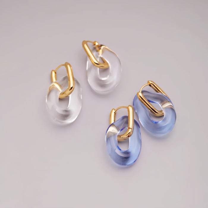 Wholesale  U-ring resin transparent ear buckle trendy earrings