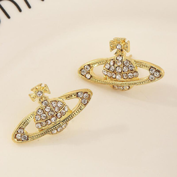 Wholesale Simple Planet Diamond S925 Earrings JDC-ES-jinmiao007