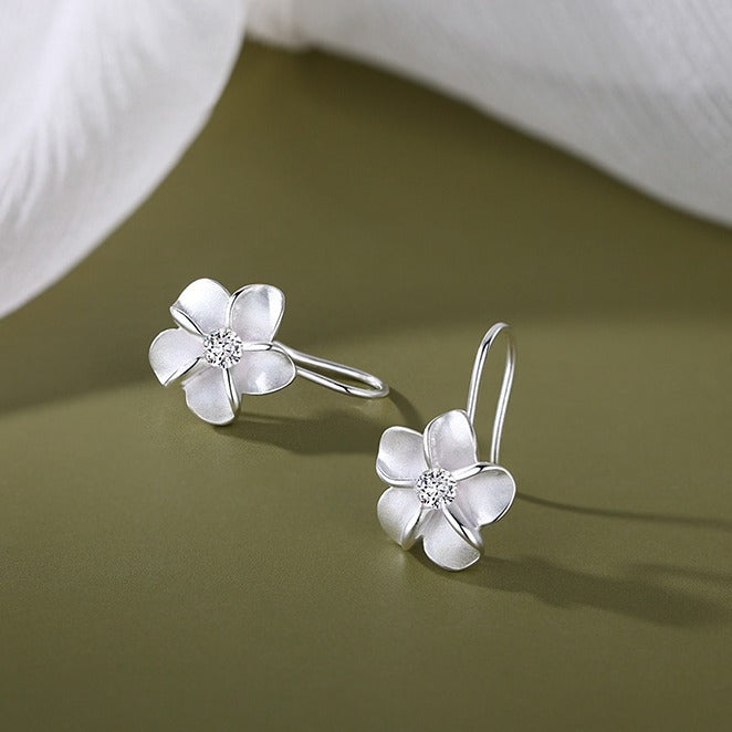 Wholesale Zircon flower earrings with a high-end and personalized feel, set with zircon flower ear hooks and earrings