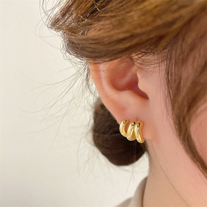 Wholesale Arc-Shaped Niche Wave Earrings for Women