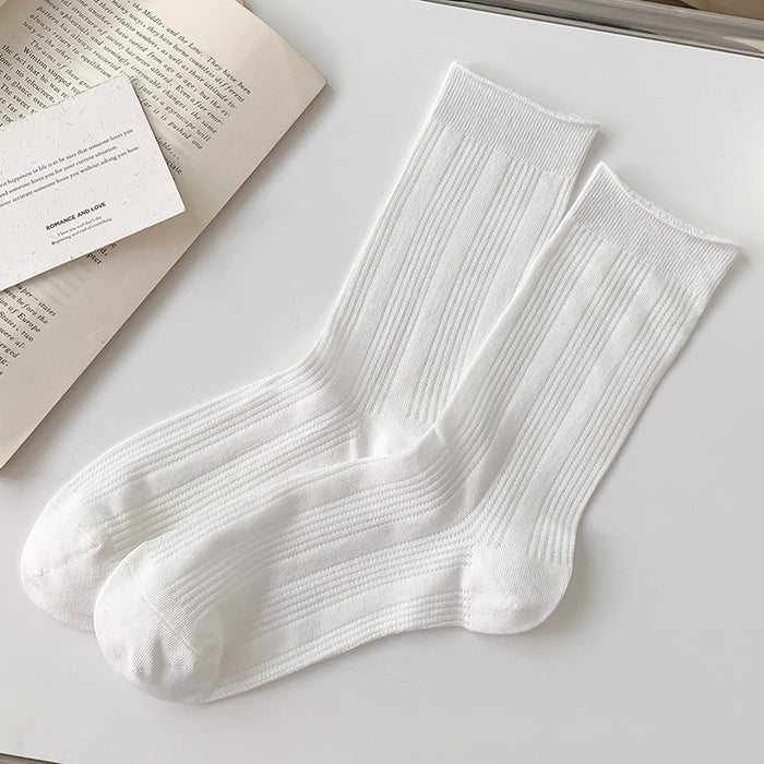 Wholesale Socks Thin Stacked Socks Versatile Pure Cotton Mesh Hollow Middle Tube Socks