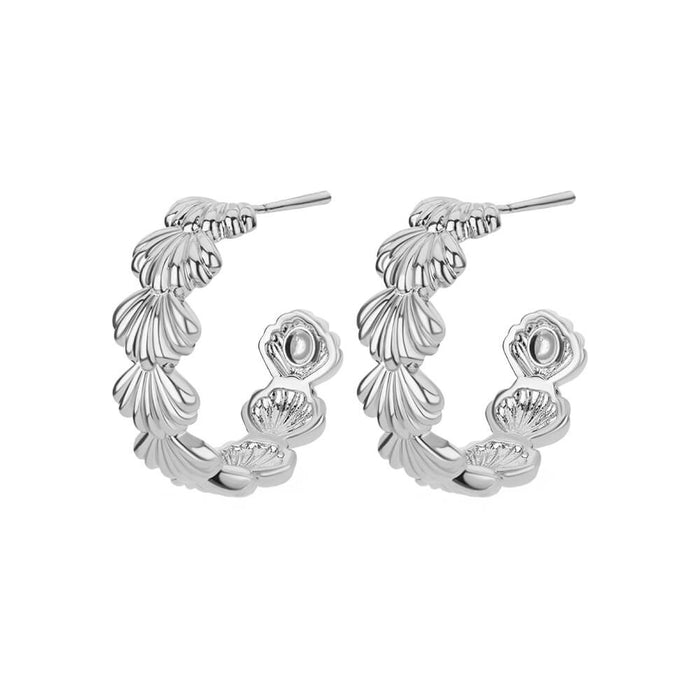 Wholesale Stainless Steel Shell Earrings Imitation Pearl Earrings