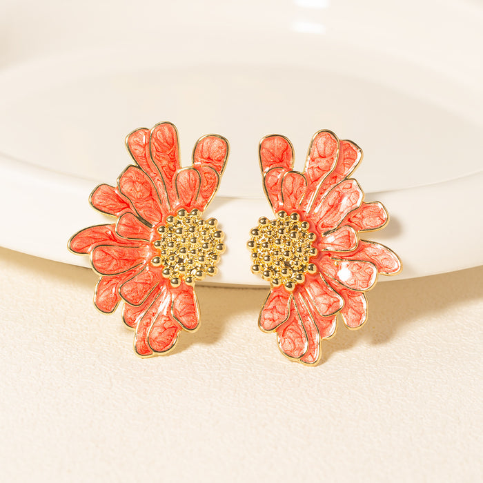Wholesale Fashionable flower earrings for women with a sense of luxury and temperament, floral earrings