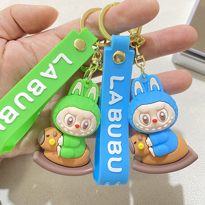 Wholesale Cartoon rocking Trojan horse key chain pendant