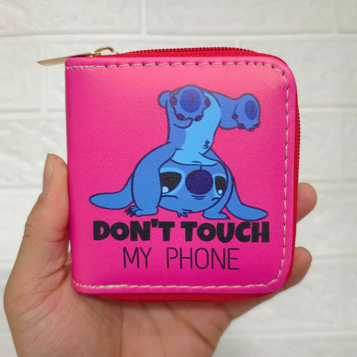 Wholesale Cartoon Stitch PU Short Zipper Small Wallet 2132 Stitch Wallet Printed Clutch Bag JDC-WT-DengX005