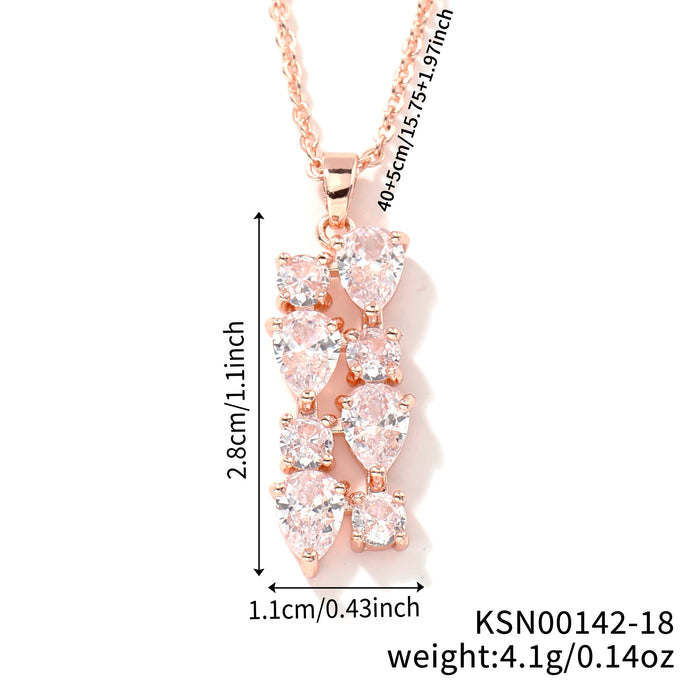 Wholesale Necklace Colored Stone Zircon Pendant Long Necklace Colorful Necklace