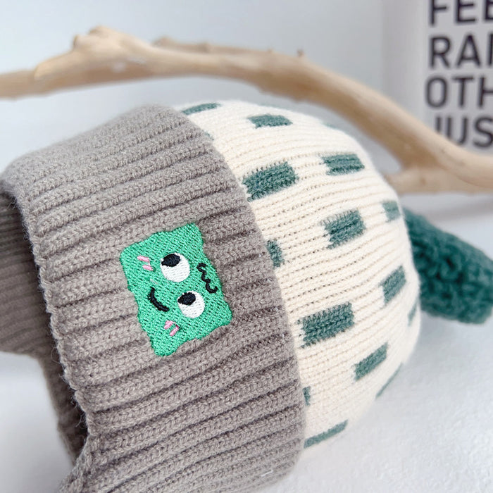 Wholesale Baby Hat Winter Baby Ear Protection Hat Children' s f One-piece Two-piece Hat Boys and Girls Wool Knitted Hat