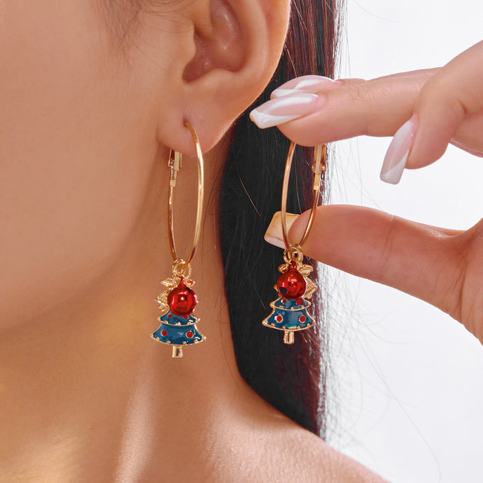 Wholesale Acrylic Christmas Gingerbread Man Earrings Snowflake Design Fashion Accessory Gift