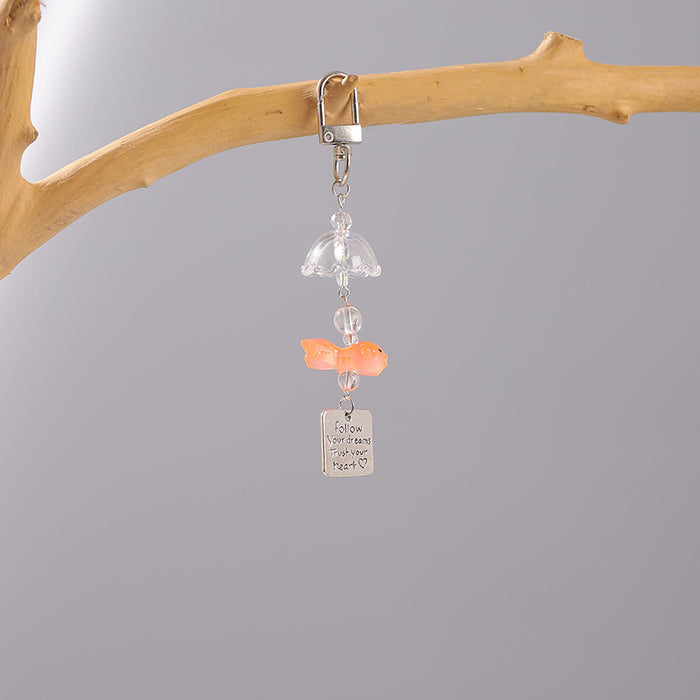 Wholesale Goldfish Pendant Mobile Phone Chain Beaded Pendant Mobile Phone Keychain