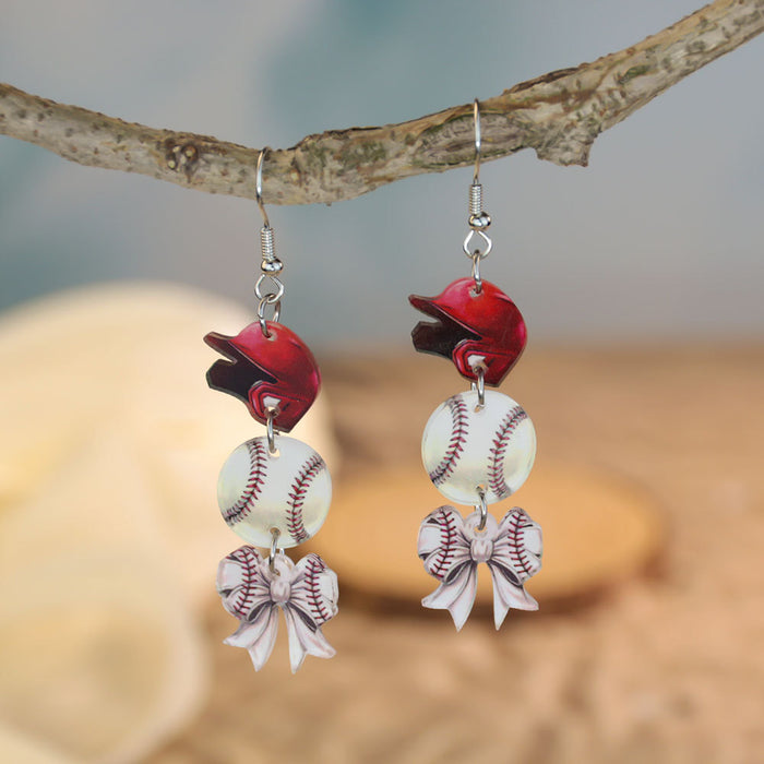 Wholesale niche sports style ball theme acrylic earrings creative basketball football earrings women