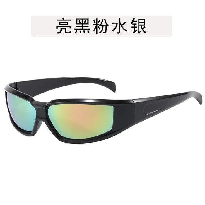 Wholesale Outdoor sports narrow frame sunglasses cycling curved small box fashionable sunglasses