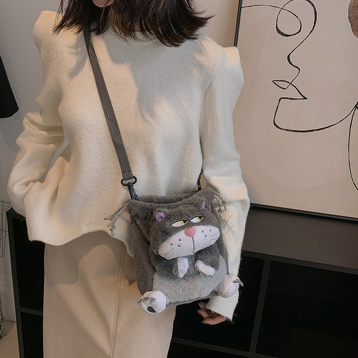 Wholesale Cute Cartoon Versatile Plush Doll Backpack Crossbody Bag JDC-BP-YuanDuo063