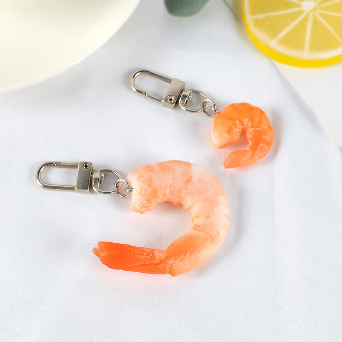 Wholesale PVC Simulated Shrimp Keychain Pendant Food Home Decor Prop MOQ≥5