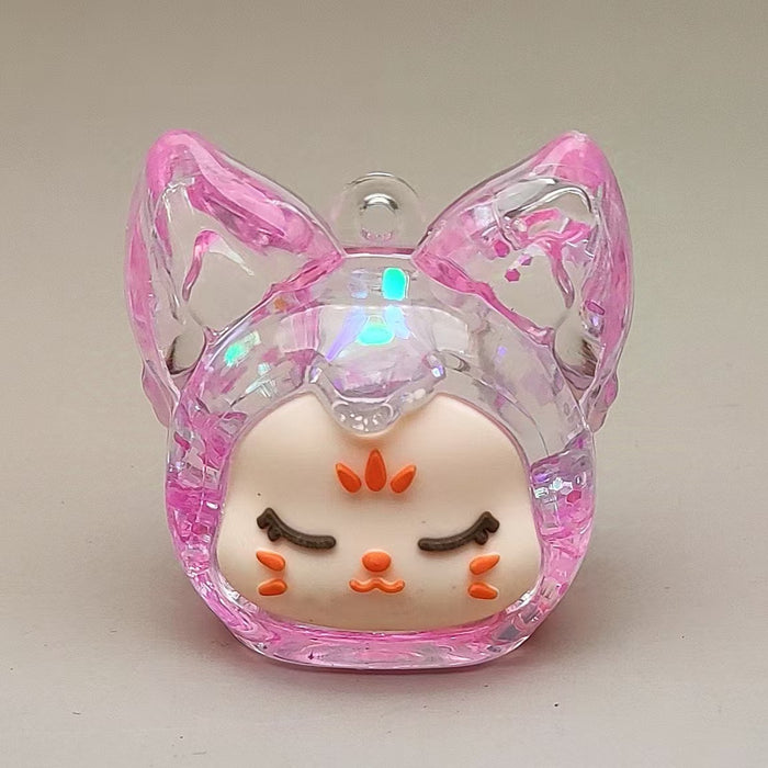 Wholesale Acrylic Oil-in-the-Box Luminous Bubble Beads Fox Keychain Desktop Ornaments