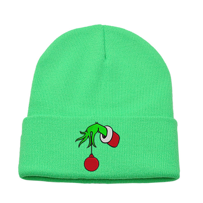 Wholesale Christmas Embroidery Acrylic Wool Knitted Hat JDC-FH-HaiPu011