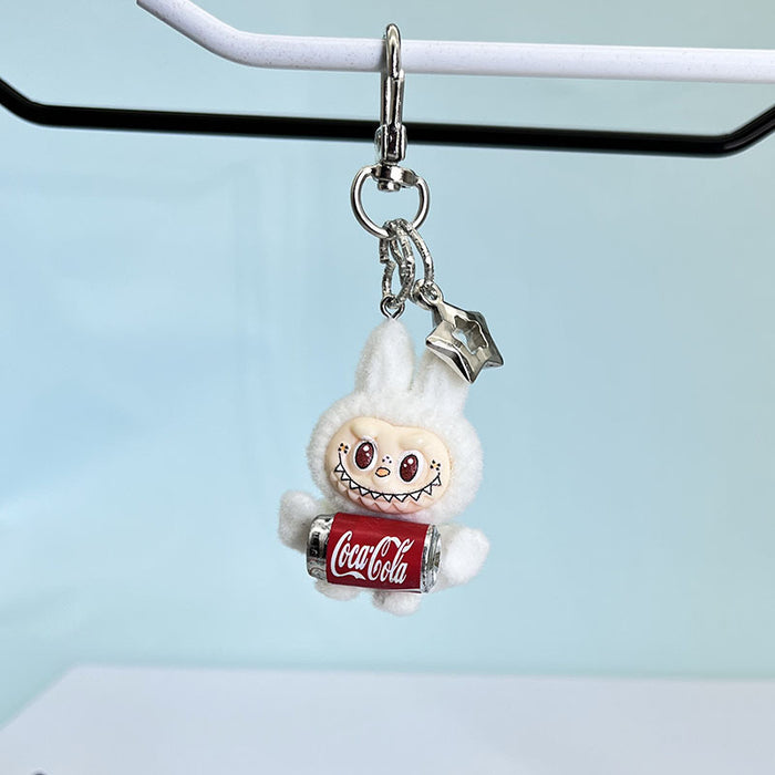 Wholesale Flocked Cola Cute Keychain Doll Cute School Bag Pendant Car Key Chain Mobile Phone Chain