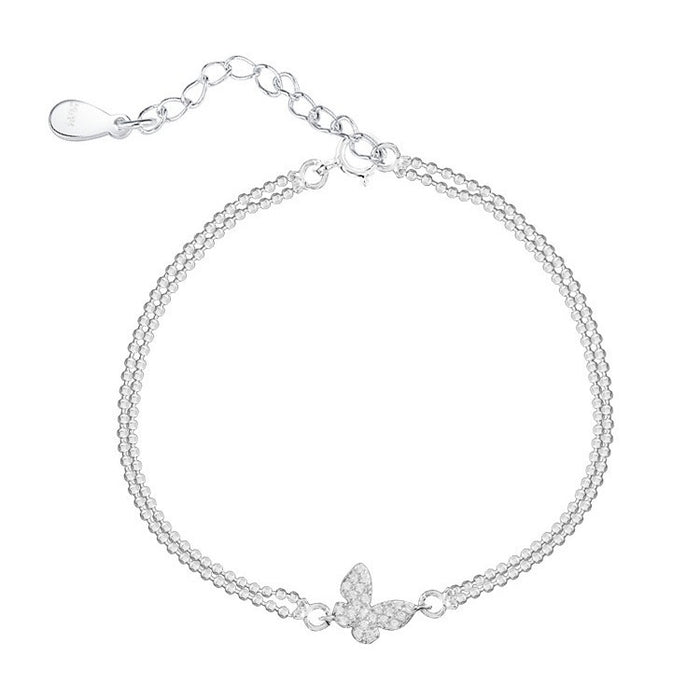 Wholesale S925 Sterling Silver New Butterfly Bracelet Diamond-encrusted Sterling Silver Accessories