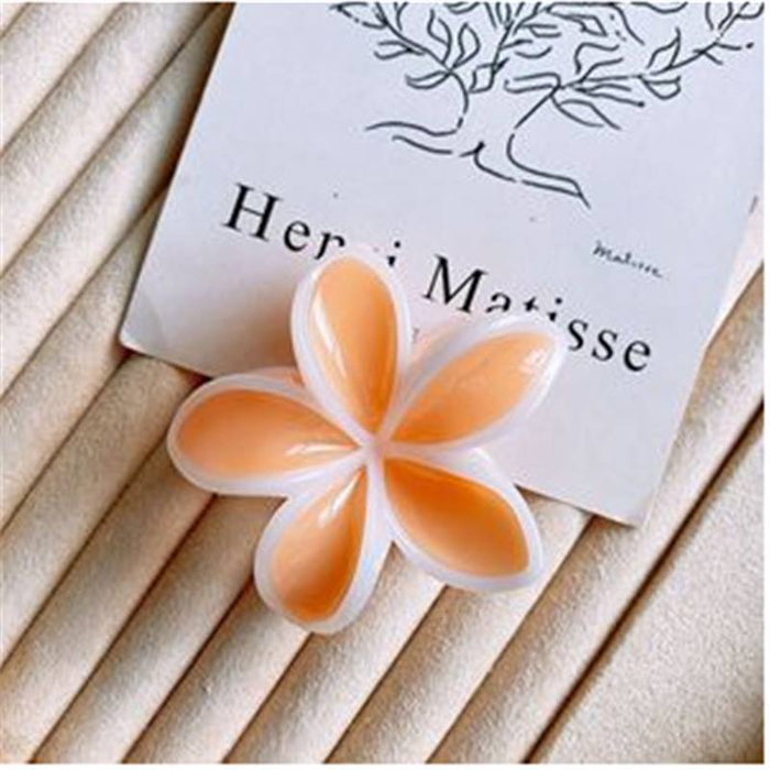 Wholesale Cream Jelly Contrasting Color Flower Hair Clips
