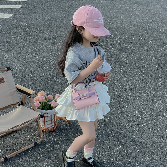 Wholesale Spring and summer children's bag, fashionable mini western-style contrasting color crossbody bag