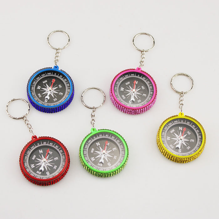 Wholesale Alloy Outdoor Compass Diamond Keychain JDC-KC-TouMS054